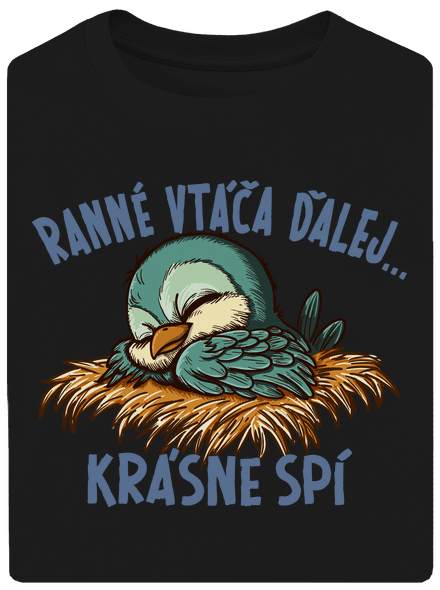 Ranné vtáča spí unisex tričko oversized Black