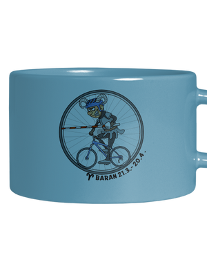 Cyklistický horoskop: Baran hrnček makronka Blue Macaron
