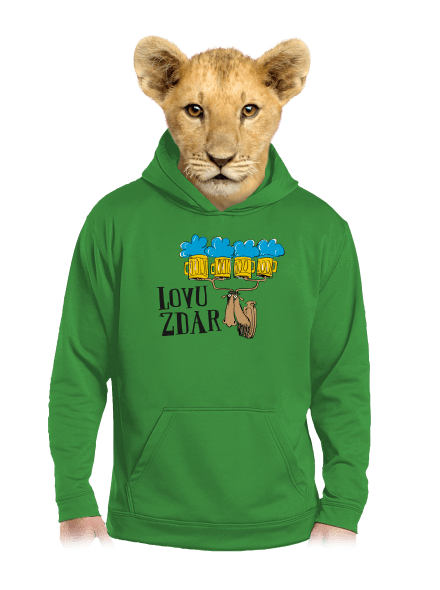 Lovu zdar detská mikina klokanka Kelly Green AWD