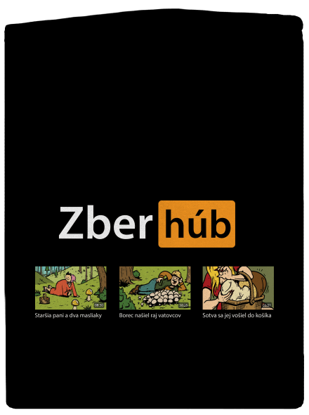 Zber húb pánska mikina na zips Black