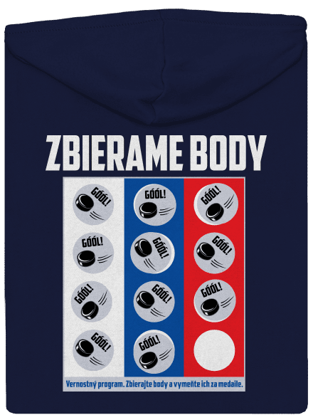 Zbierame body - hokej pánska mikina na zips Navy