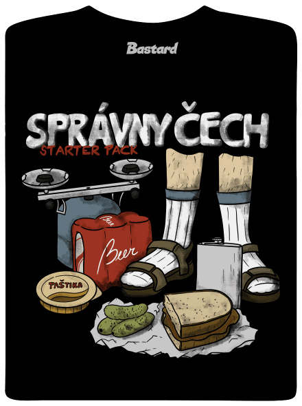 Správny Čech pánske dlhý rukáv Black