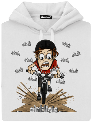 Cinklista dámska mikina klokanka White