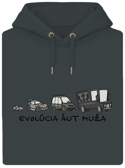 Evolúcia áut muža unisex mikina premium Charcoal
