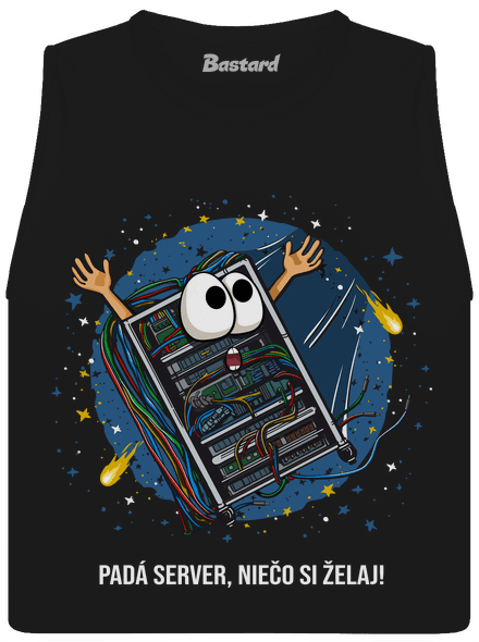 Padá server dámske tielko voľné Black