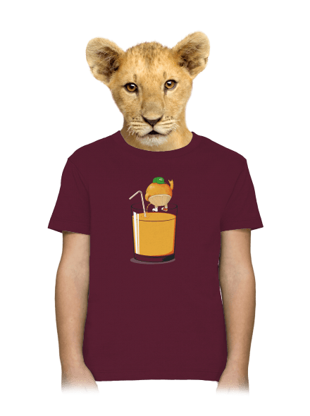 Opitý pomaranč detské tričko Burgundy