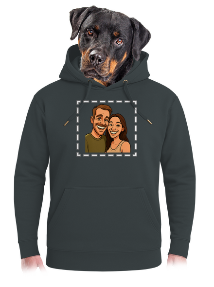 Karikatúra z vlastnej fotky unisex mikina premium Charcoal