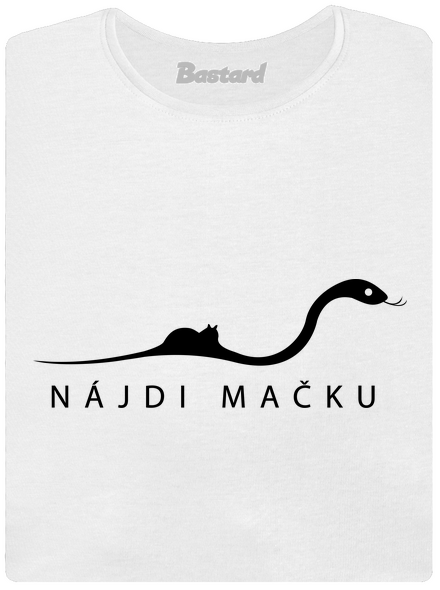 Nájdi mačku dámske tričko s lemom White