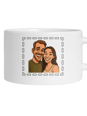 Karikatúra z vlastnej fotky hrnček makronka White