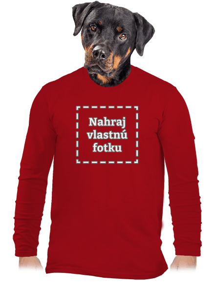 Vlastná potlač pánske dlhý rukáv Red