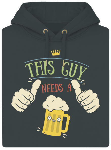 This guy needs a beer unisex mikina premium Charcoal