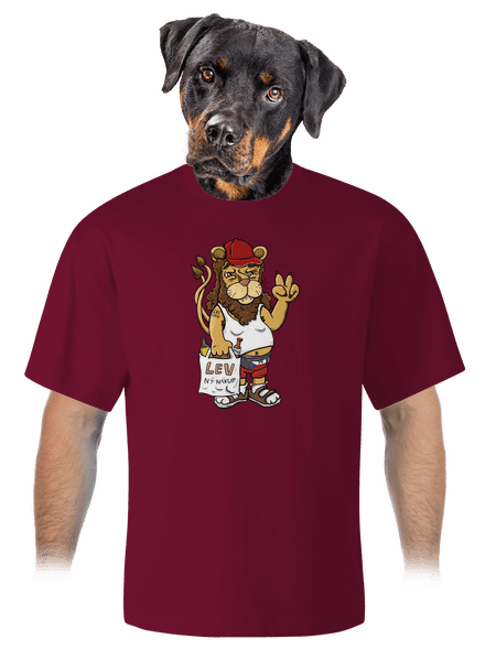 Lvíček unisex tričko oversized Garnet
