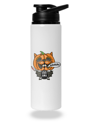 Halloweenská kočička flaša na vodu White