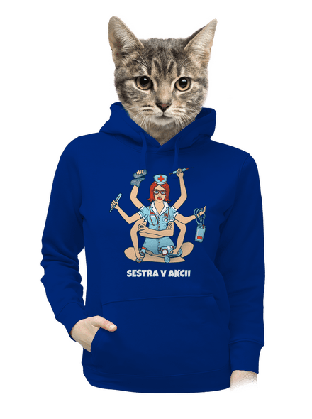 Sestra v akcii dámska mikina klokanka Royal Blue Mal