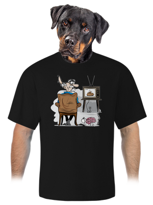 TV News unisex tričko oversized Black