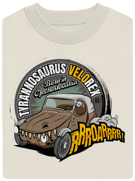 Tyrannosaurus Velorex unisex mikina bez kapucne Off White