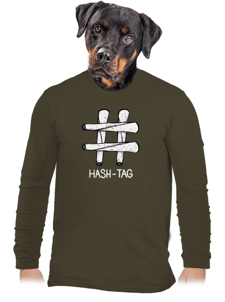 Hash tag pánske dlhý rukáv Urban Khaki
