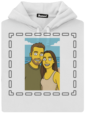 Simpsonovi z vlastnej fotky dámska mikina klokanka White