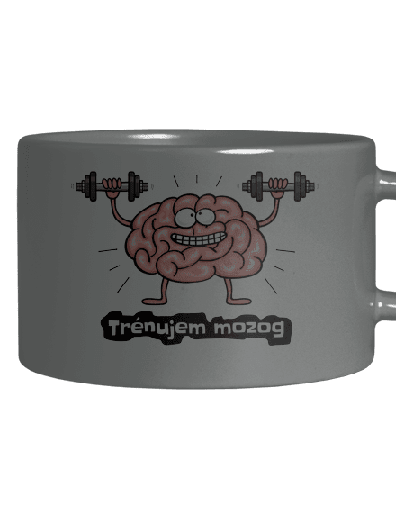 Trénujem mozog  hrnček makronka Grey Macaron