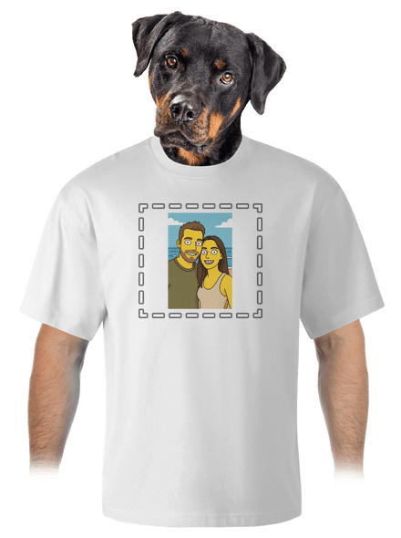 Simpsonovi z vlastnej fotky unisex tričko oversized White