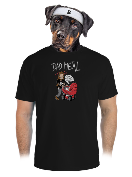 Dad metal pánske športové tričko Black