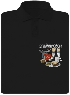 Správny Čech pánska polokošeľa Black