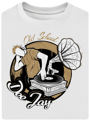 Old school DJ unisex tričko oversized White