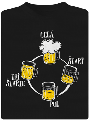 Pivné hodiny pánske športové tričko Black