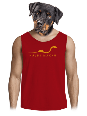 Nájdi mačku pánske tielko Red