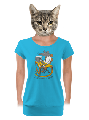 Kancelárska krysa dámske tričko s lemom Blue Atol