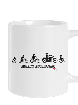 Biker’s Evolution klasický hrnček White