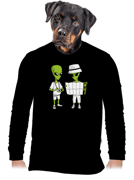 Mimozemšťania pánske dlhý rukáv Black