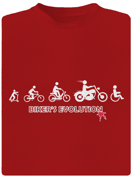 Biker’s Evolution pánske športové tričko Red Mal