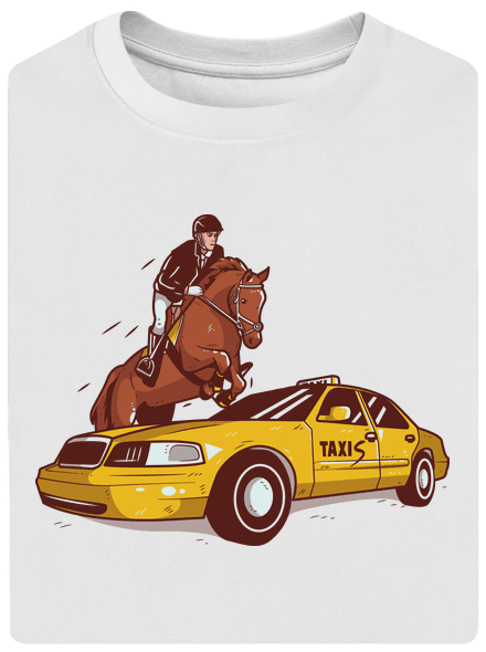 Taxis unisex tričko oversized White