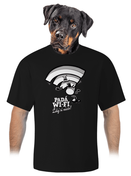 Padá wi-fi unisex tričko oversized Black