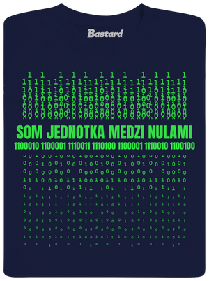 Jednotka medzi nulami pánske tričko Navy