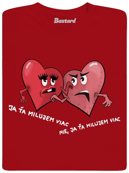 Srdiečka pánske dlhý rukáv Red