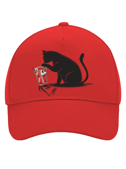 Mačka a pohár šiltovka baseballka Classic Red