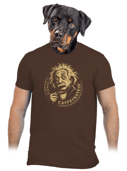 Caffeinstein pánske tričko Brown