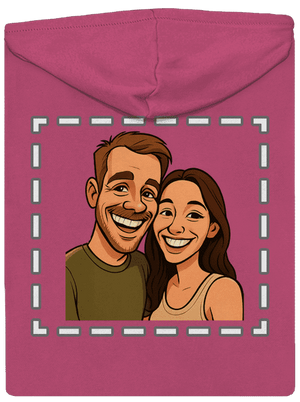 Karikatúra z vlastnej fotky dámska mikina na zips Magenta