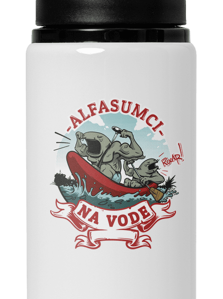 Alfasumci na vode flaša na vodu White