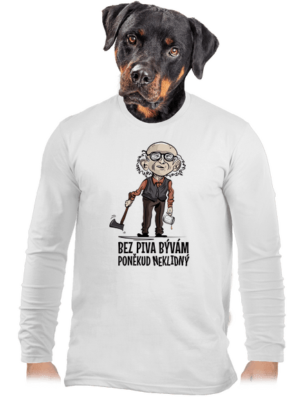 Neklidný bez piva pánske dlhý rukáv White