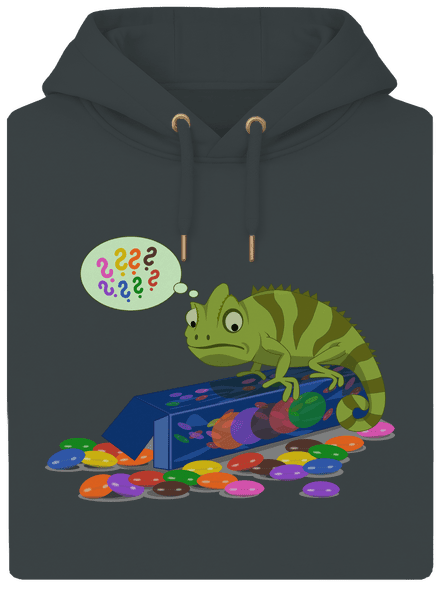 Zmätený chameleón unisex mikina premium Charcoal