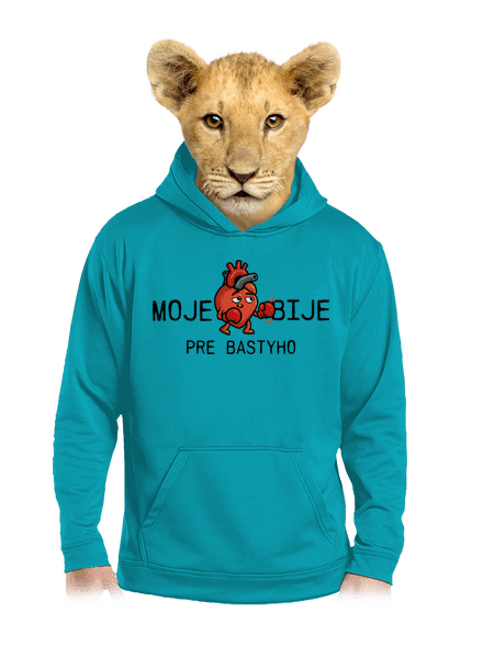 Moje srdce bije detská mikina klokanka Hawaiian Blue