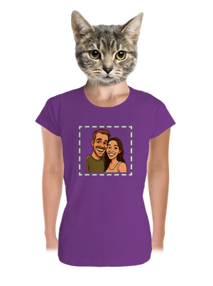 Karikatúra z vlastnej fotky dámske tričko prémium Purple