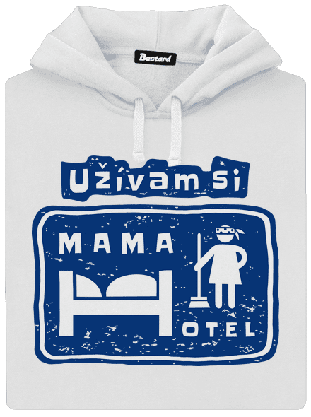 Mama Hotel dámska mikina klokanka White