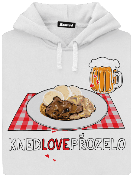 Knedlo vepřo zelo dámska mikina klokanka White