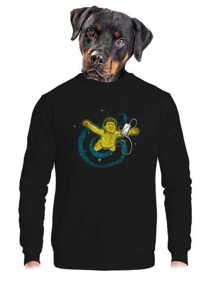 Vesmírna Nirvana unisex mikina bez kapucne Black