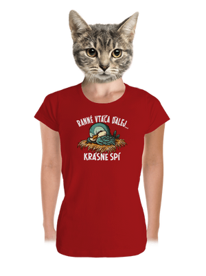 Ranné vtáča spí dámske tričko prémium Red Mal