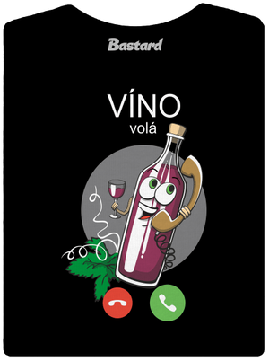 Červené víno volá dámske tričko s lemom Black